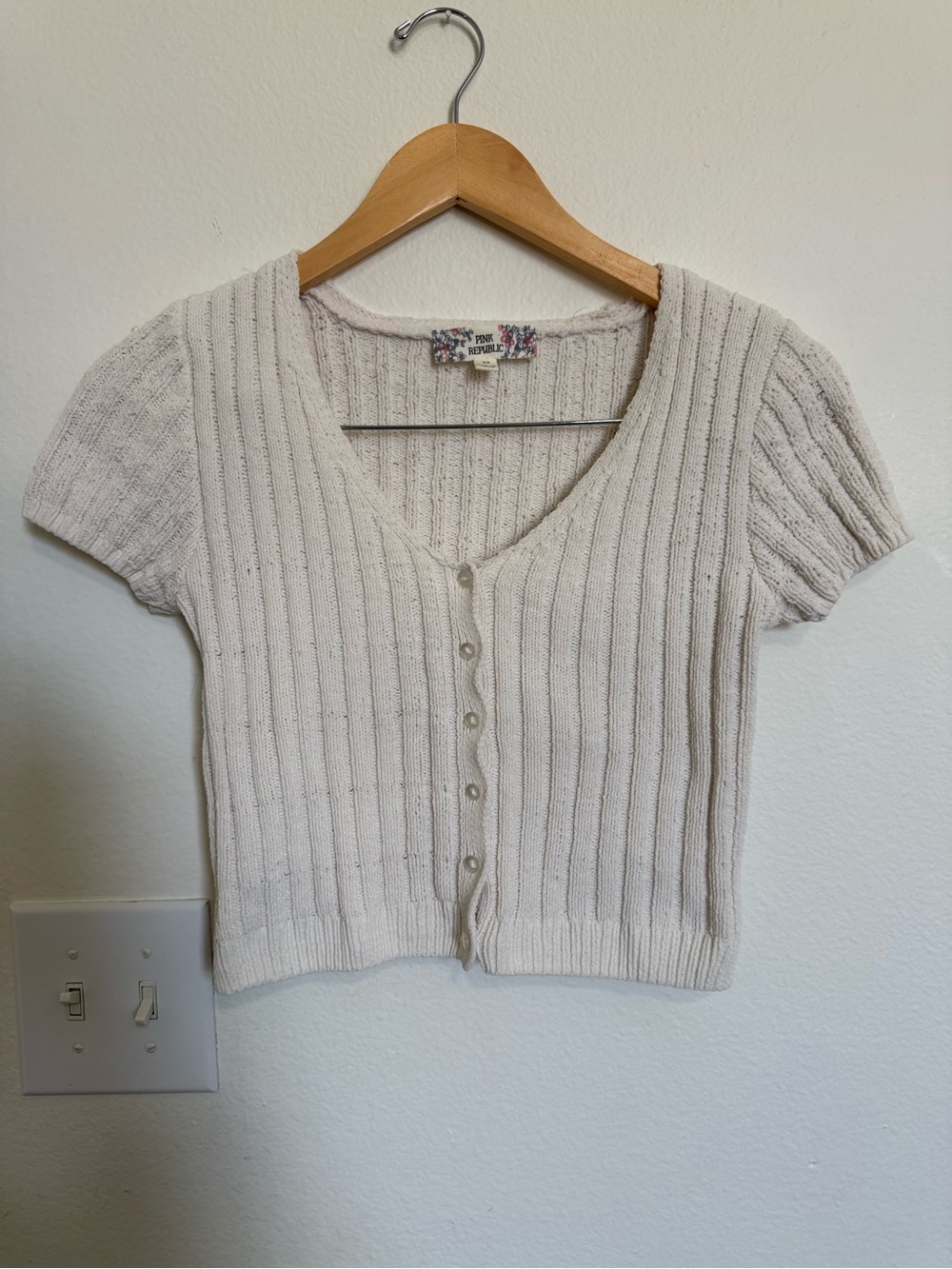 Cream Republic Cream Ribbed Knit Top